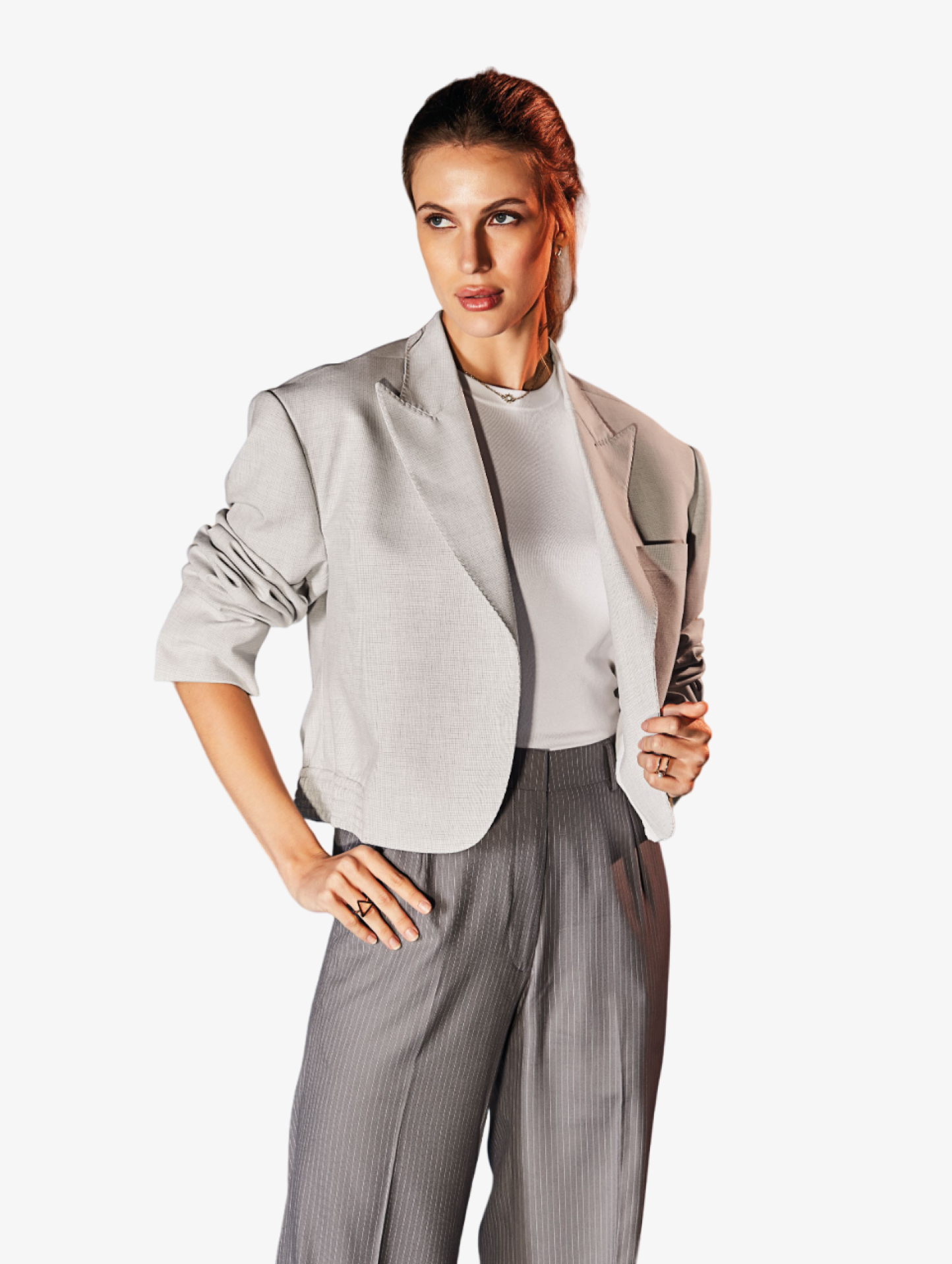 Button-Less Peak Lapel Coordinated Suit Jacket