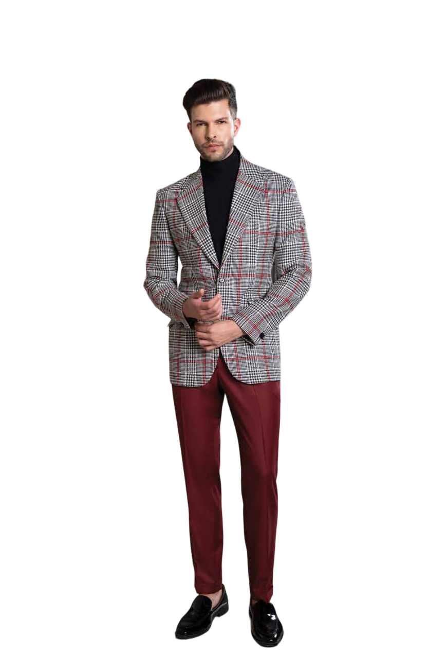 Contrast Trouser Notch Lapel Jacket